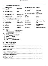 Đề kiểm tra môn Tiếng Anh Lớp 2 - Đề 4